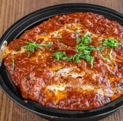 Meat lovers pizza at Haydar Pasha Pizza, downtown Winnipeg